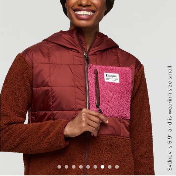 Cotopaxi Women's Large Trico Hybrid Jacket Rusty Rust NWT Hood High-Pile Fleece - Picture 8 of 15